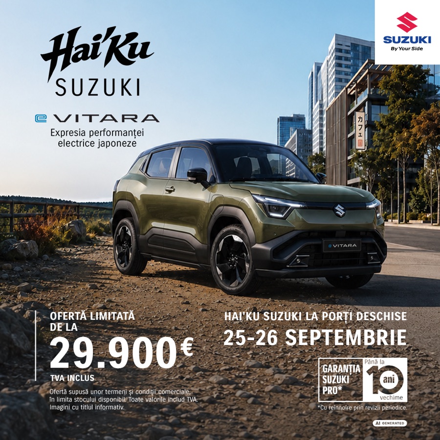 Suzuki eVitara, campania Hai'Ku Suzuki: ofertă limitată de la 29.900 EUR, TVA inclus