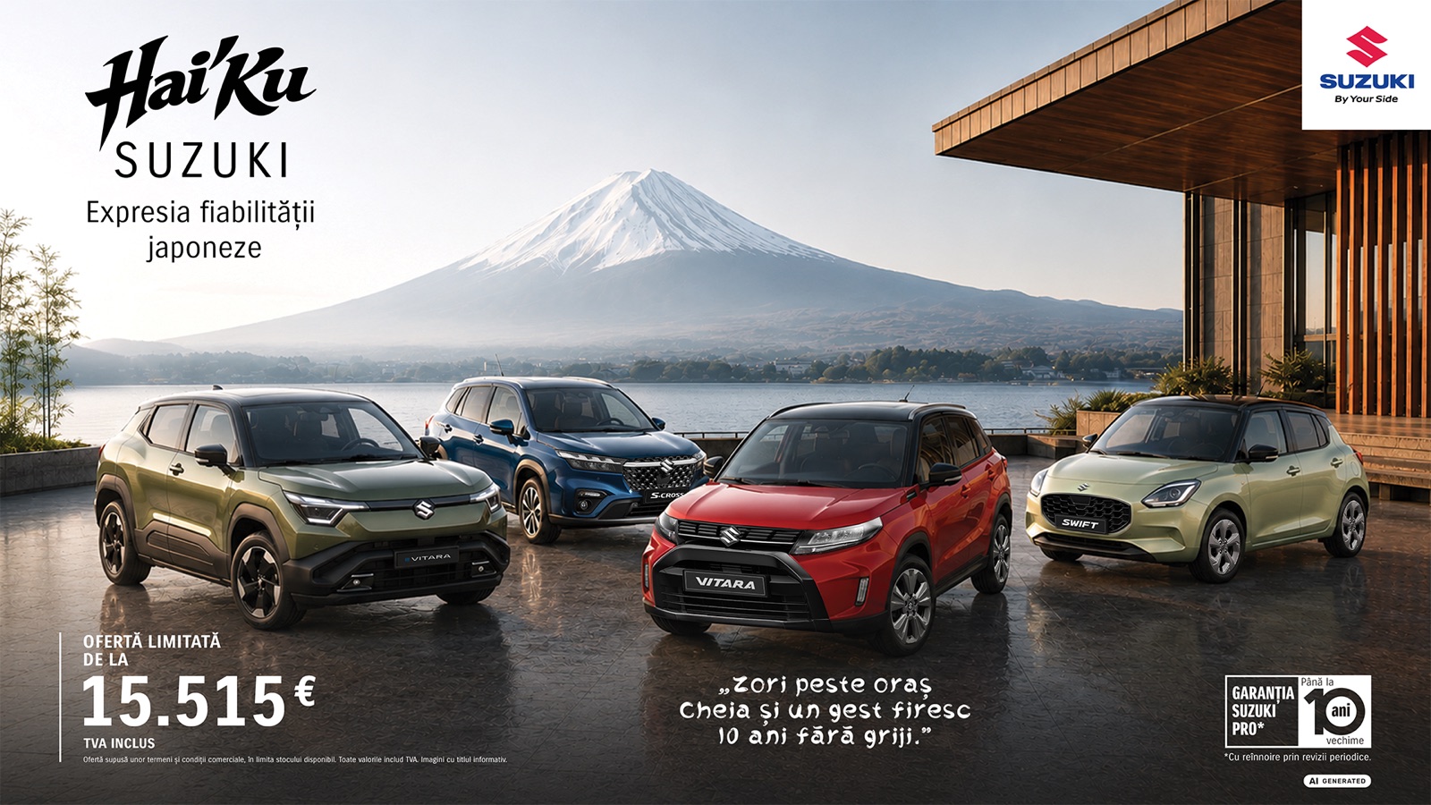 Gama Suzuki Hai'Ku: Swift, Vitara, S-Cross și eVitara, ofertă limitată de la 15.515 EUR, TVA inclus