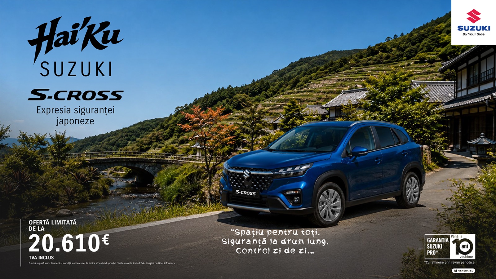 Suzuki S-Cross Hybrid, campania Hai'Ku Suzuki: ofertă limitată de la 20.610 EUR, TVA inclus
